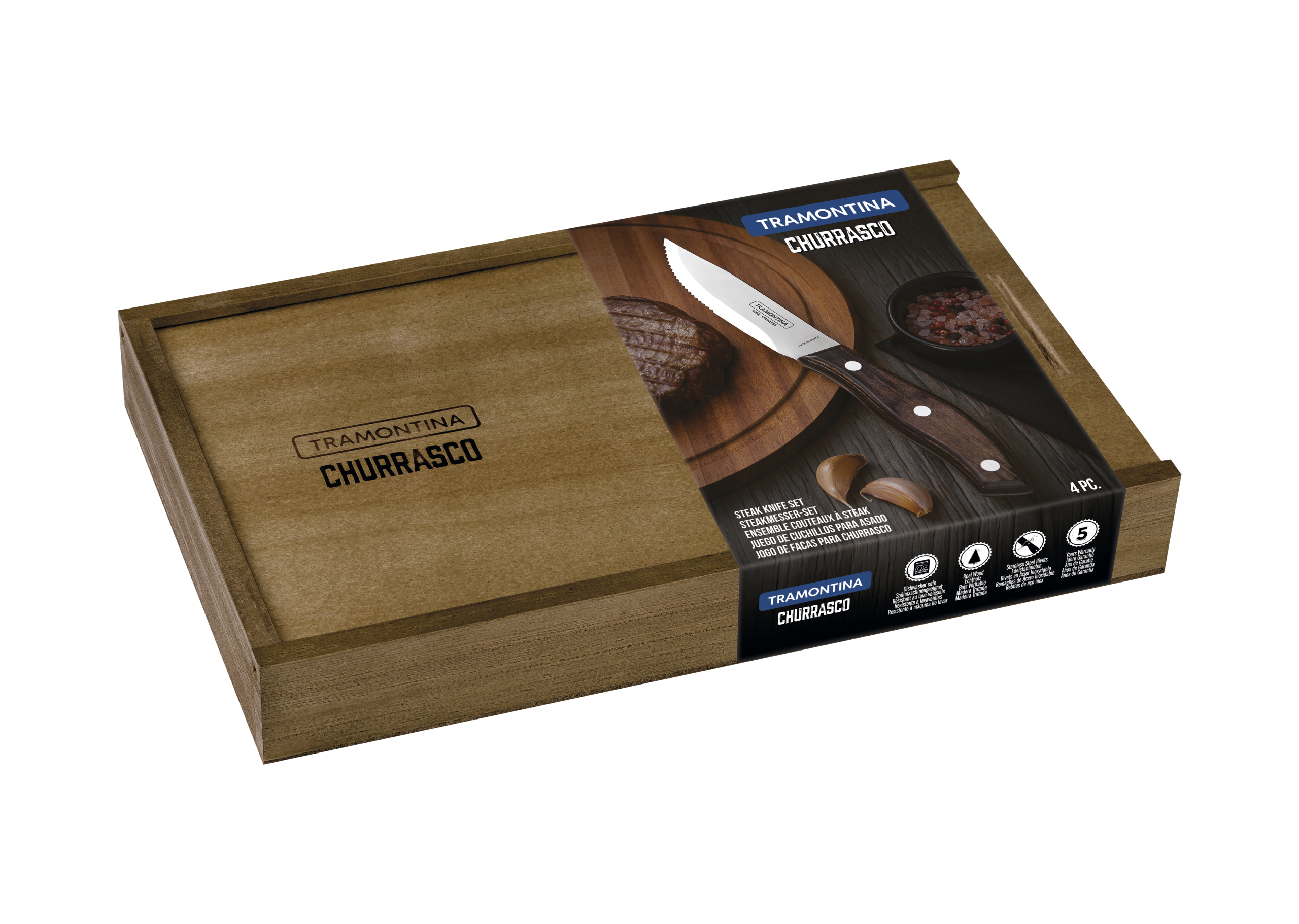 Juego de cuchillos para barbacoa 4 pzas Polywood - Imagen 4