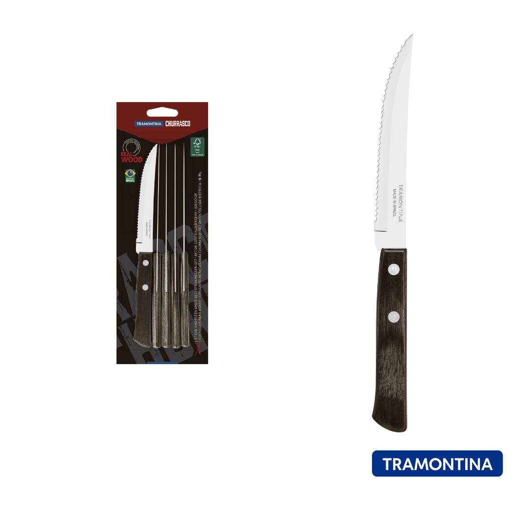 Juego de cuchillos para barbacoa 6 pzas Polywood
