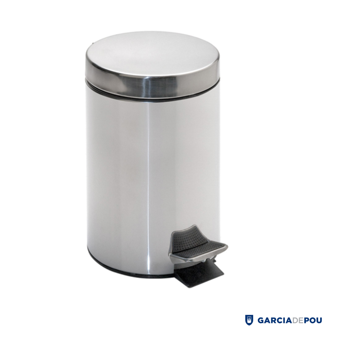 Cubo Pedal Con Receptáculo Interior 20 Litros Ø 29,5×44 Cm Plateado Inox (1 Unid.)