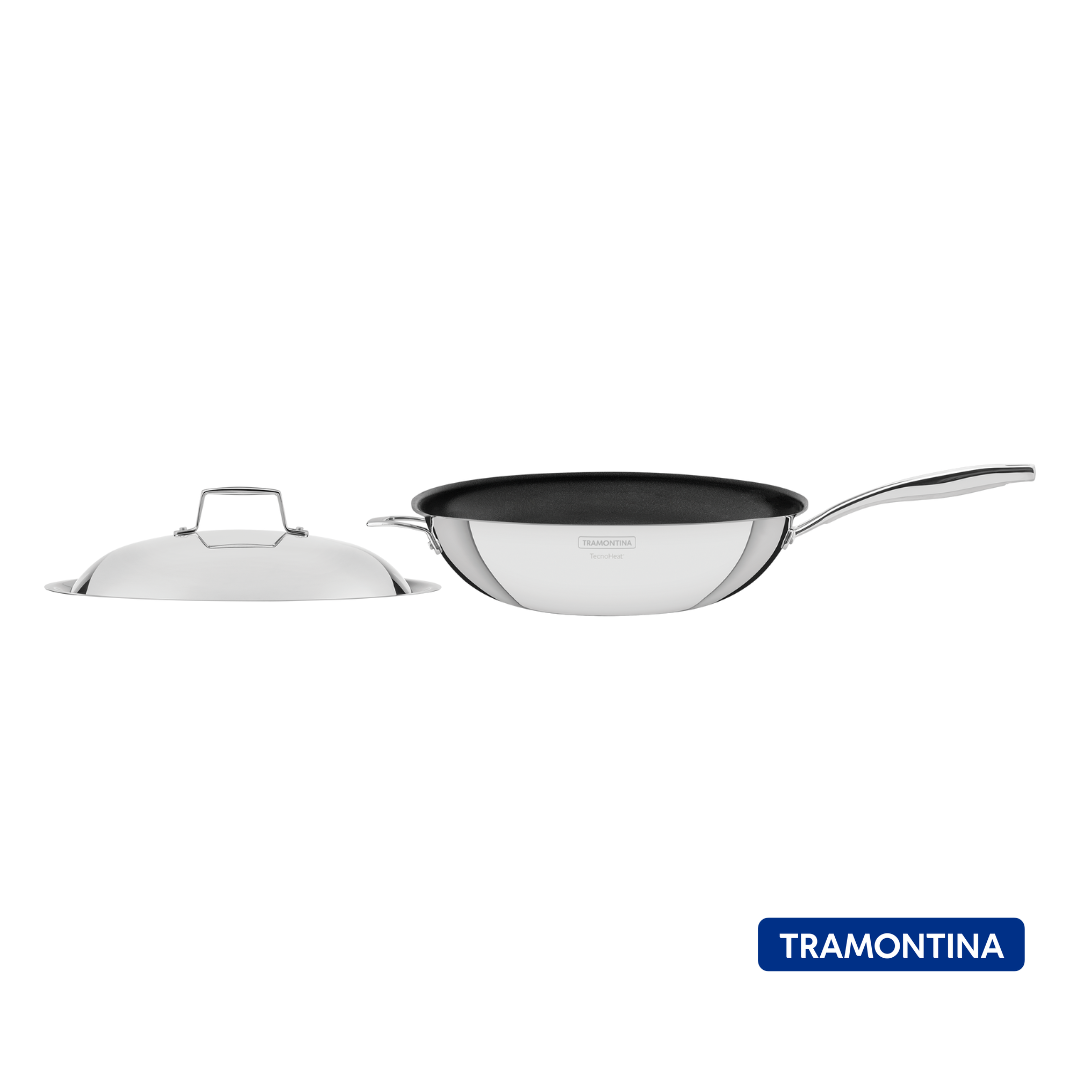 Wok Tri-Ply Grano 32 Cm – Antihadherente Tramontina